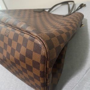 Louis Vuitton Brown/Red Coated Canvas Tote